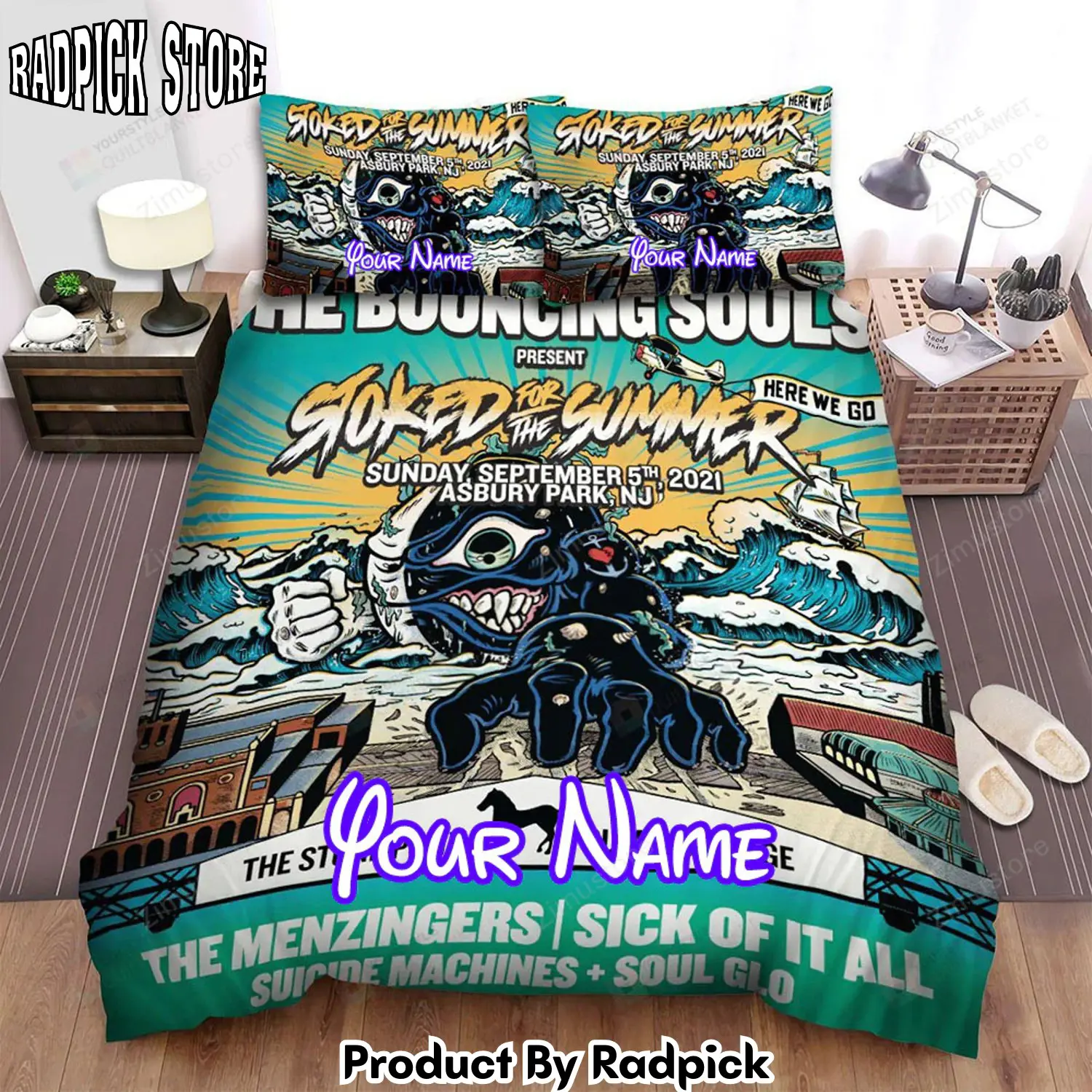Radpick the bouncing souls band stoked for the summer poster bed sheets spread comforter duvet cover personalized name bedding sets rp3271327
